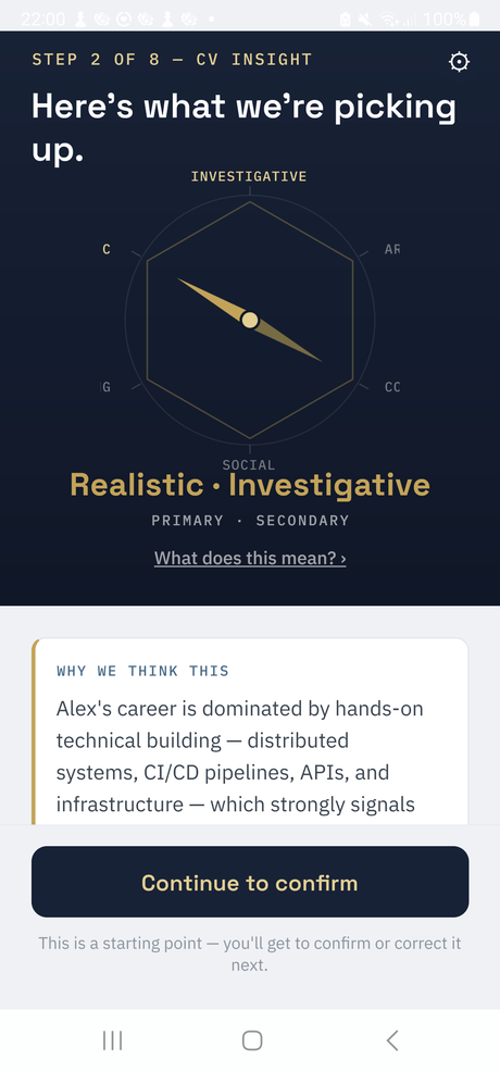 Valiown's first read of a working-style profile