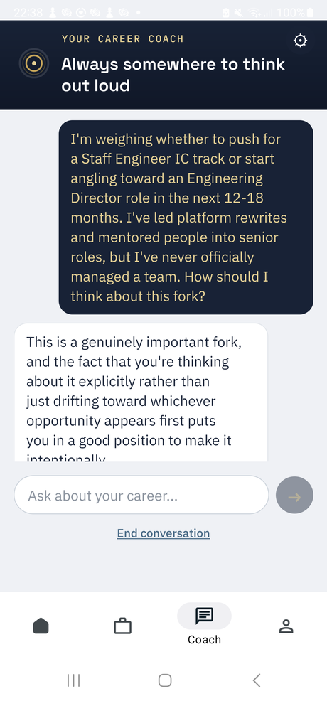 Career coach conversation